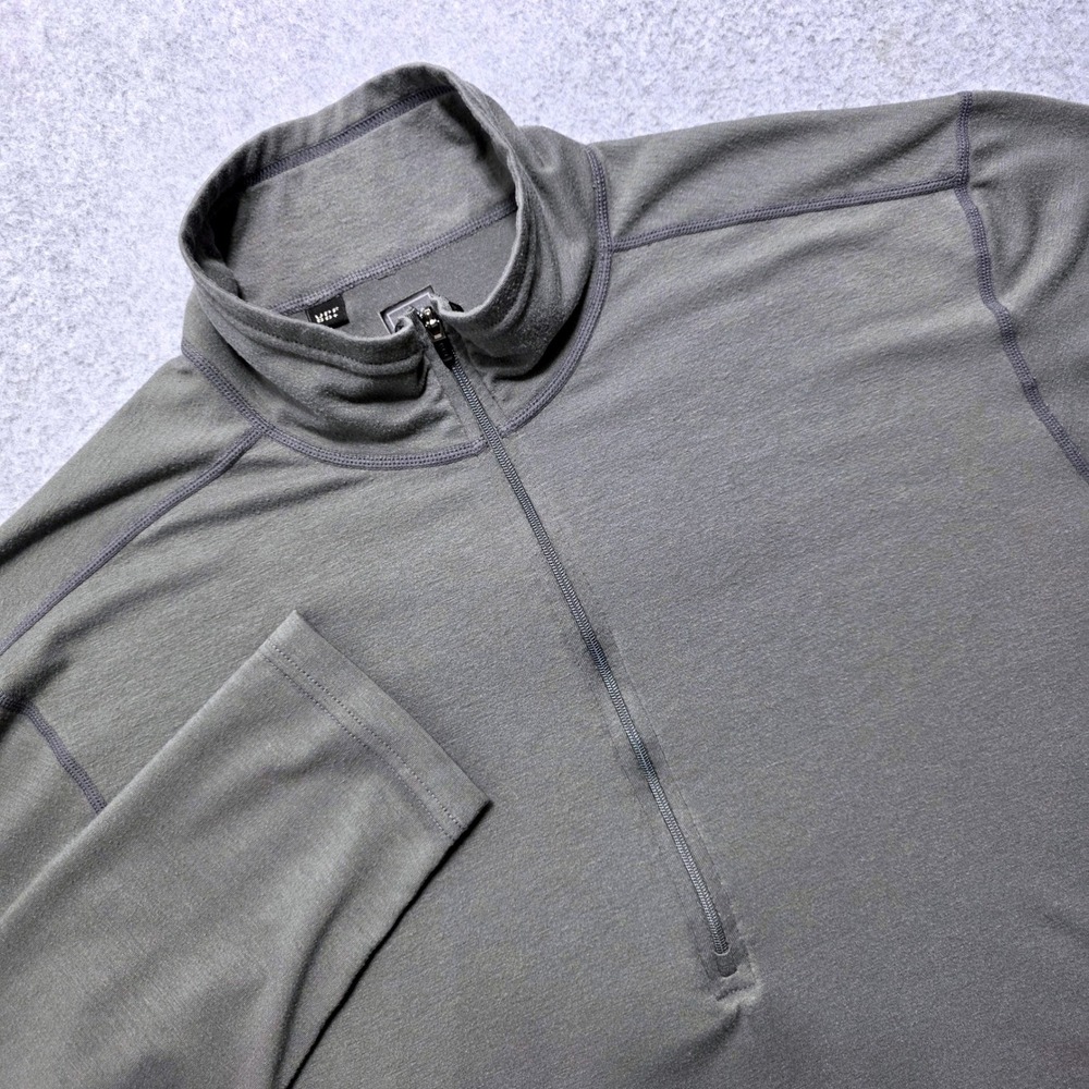 REI‎ Men's Large Gray Quarter Zip Pullover UPF 50+ Performance Hiking Shirt
